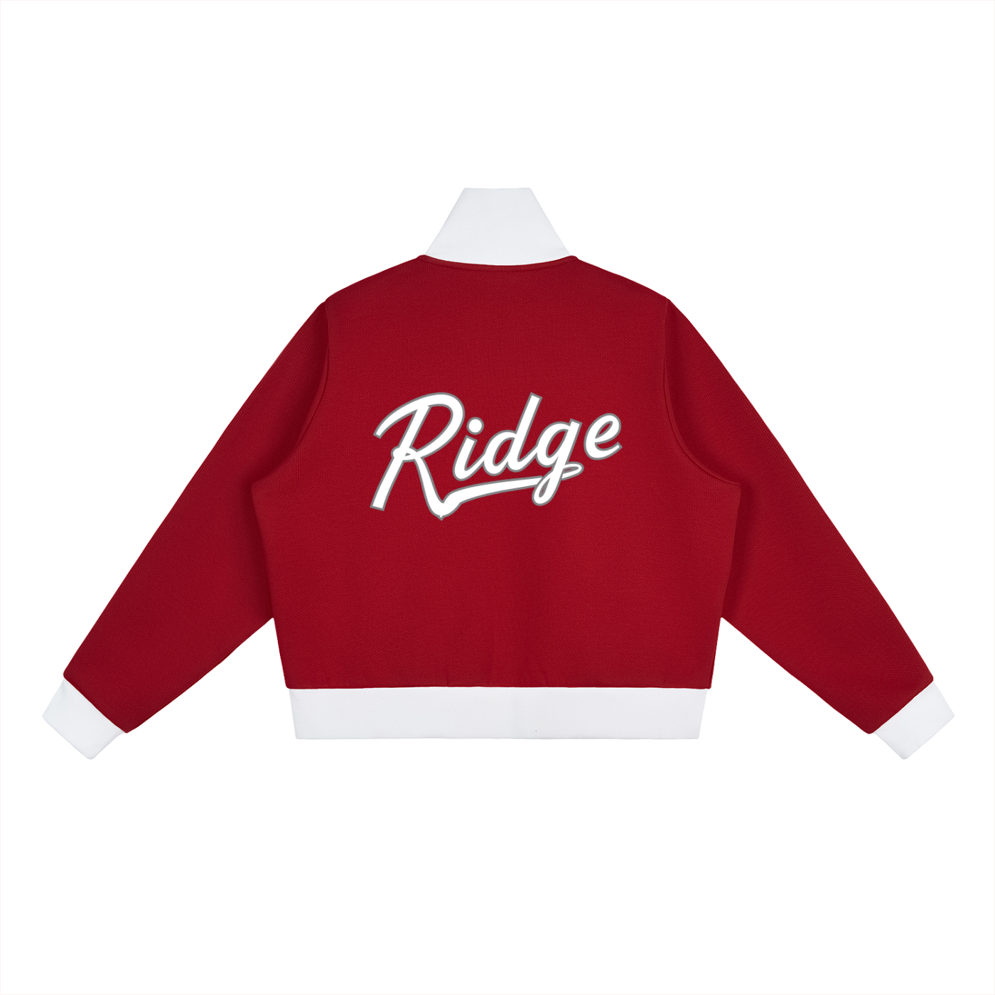 Contrast Side Stripe Fleece Cropped Track Jacket