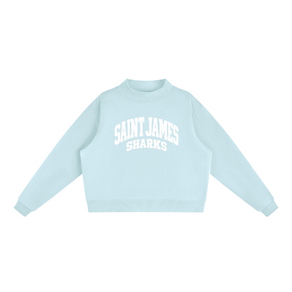 Essential Fleece Mock-Neck Crew Sweatshirt