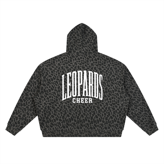 Unisex Leopard Print Full Zip Hoodie