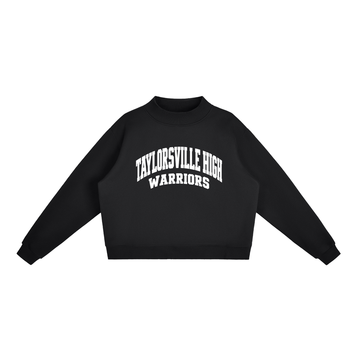 Basic 2 White Taylorsville Essential Fleece Mock-Neck Crew Sweatshirt