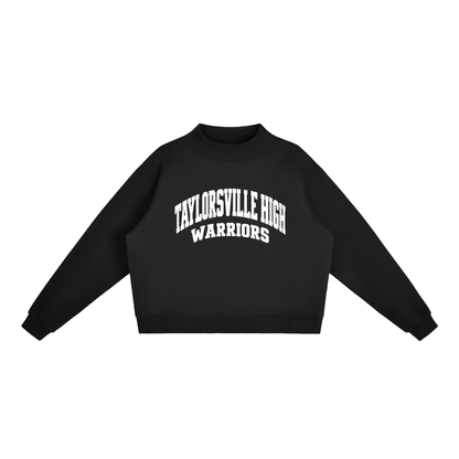 Basic 2 White Taylorsville Essential Fleece Mock-Neck Crew Sweatshirt