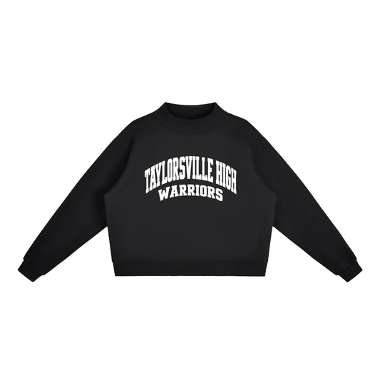 Basic 2 White Taylorsville Essential Fleece Mock-Neck Crew Sweatshirt