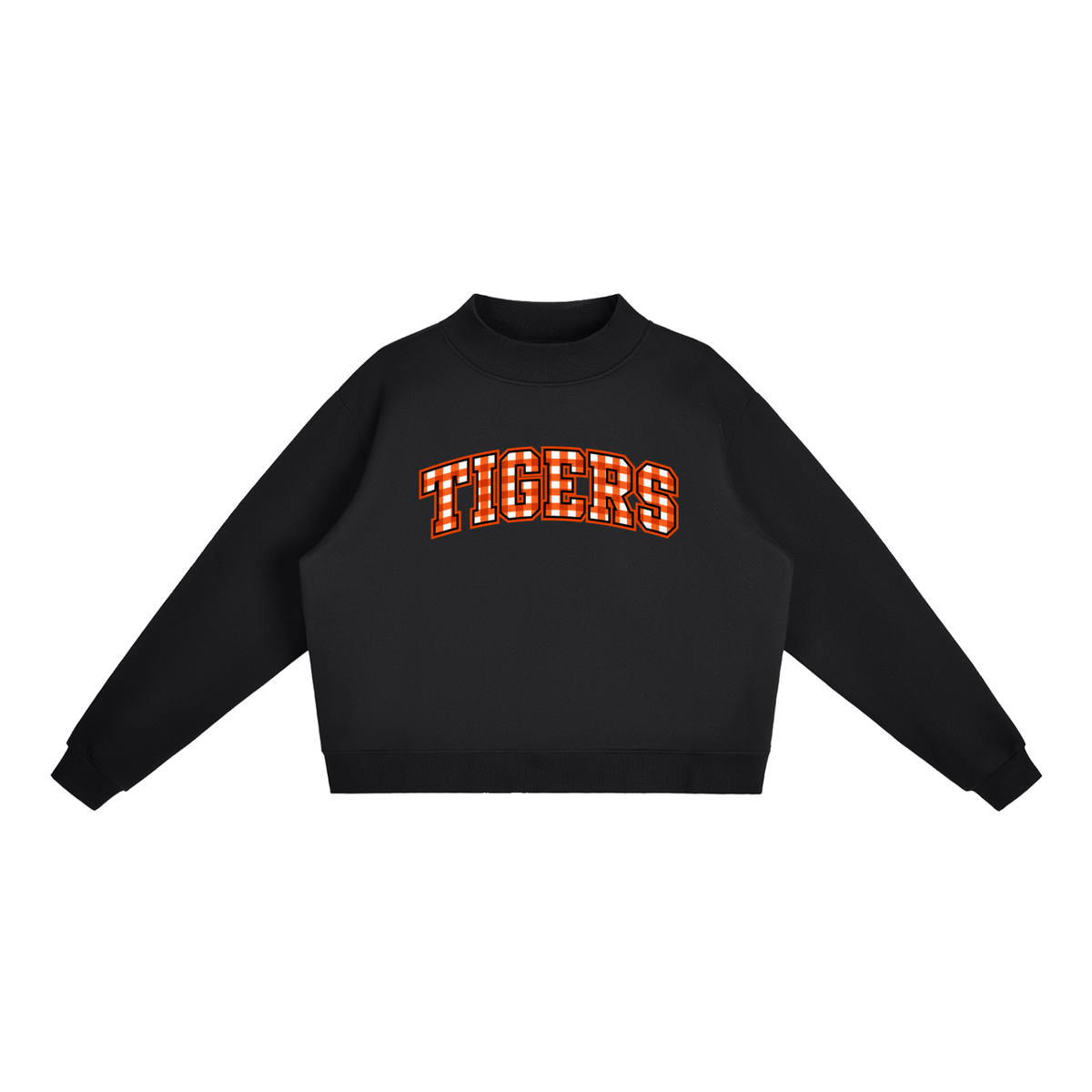 Gingham Meigs County Essential Fleece Mock-Neck Crew Sweatshirt (printed)