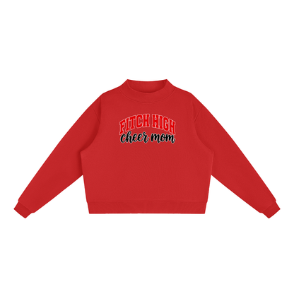Cheer Mom Fitch Essential Fleece Mock-Neck Crew Sweatshirt (printed)