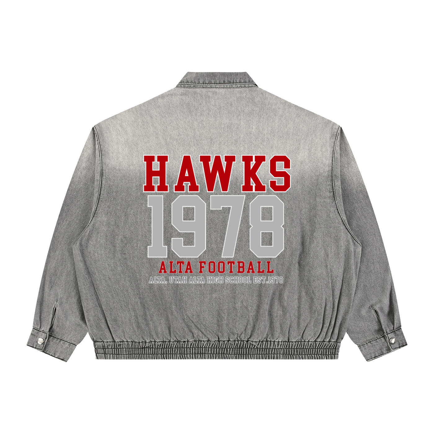 Unisex Vintage Wash Full-Zip Denim Jacket
