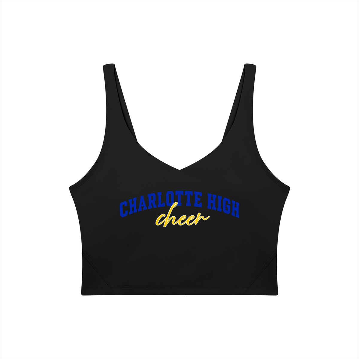 Cursive Charlotte Women's V-Neck Yoga Sports Bra