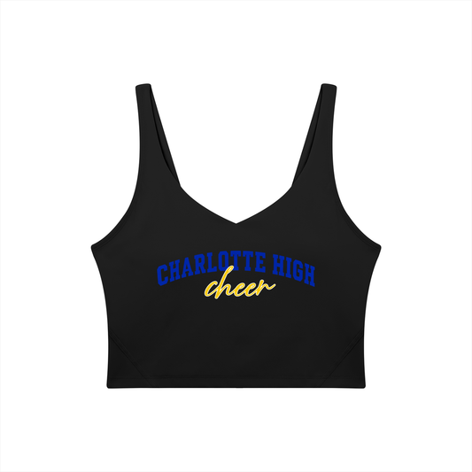 Cursive Charlotte Women's V-Neck Yoga Sports Bra