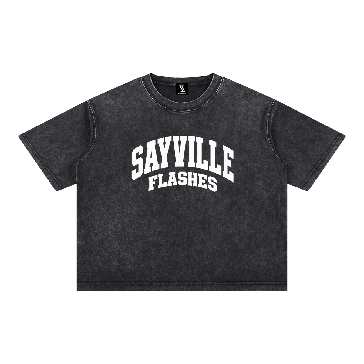 Basic 2 White Sayville Mineral Wash Boxy Cotton T-Shirt