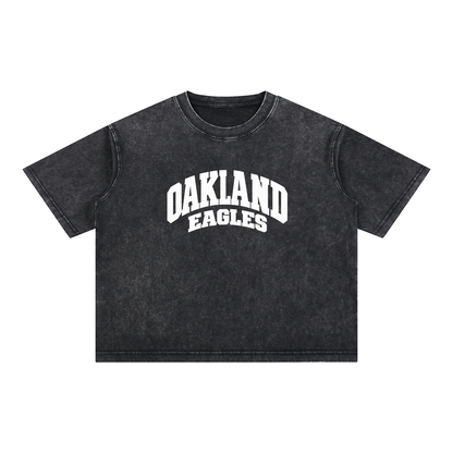Basic 2 White Oakland Middle Mineral Wash Boxy Cotton T-Shirt