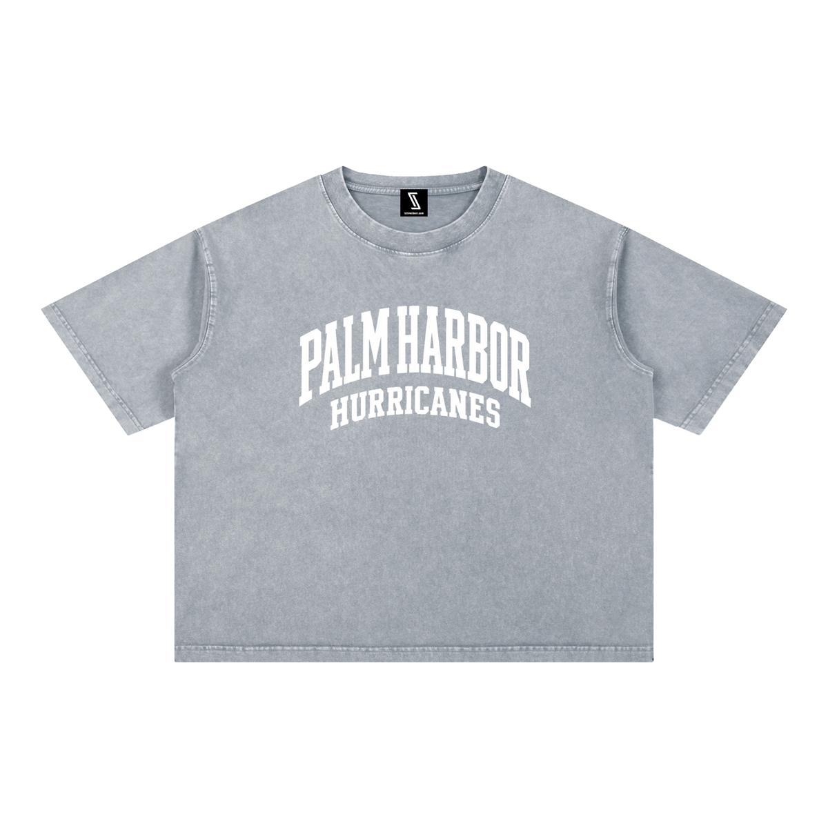 Basic 2 White Palm Harbor Mineral Wash Boxy Cotton T-Shirt