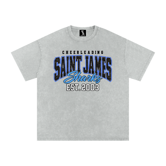 Vintage Saint James Snow Washed Oversized Cotton T-Shirt