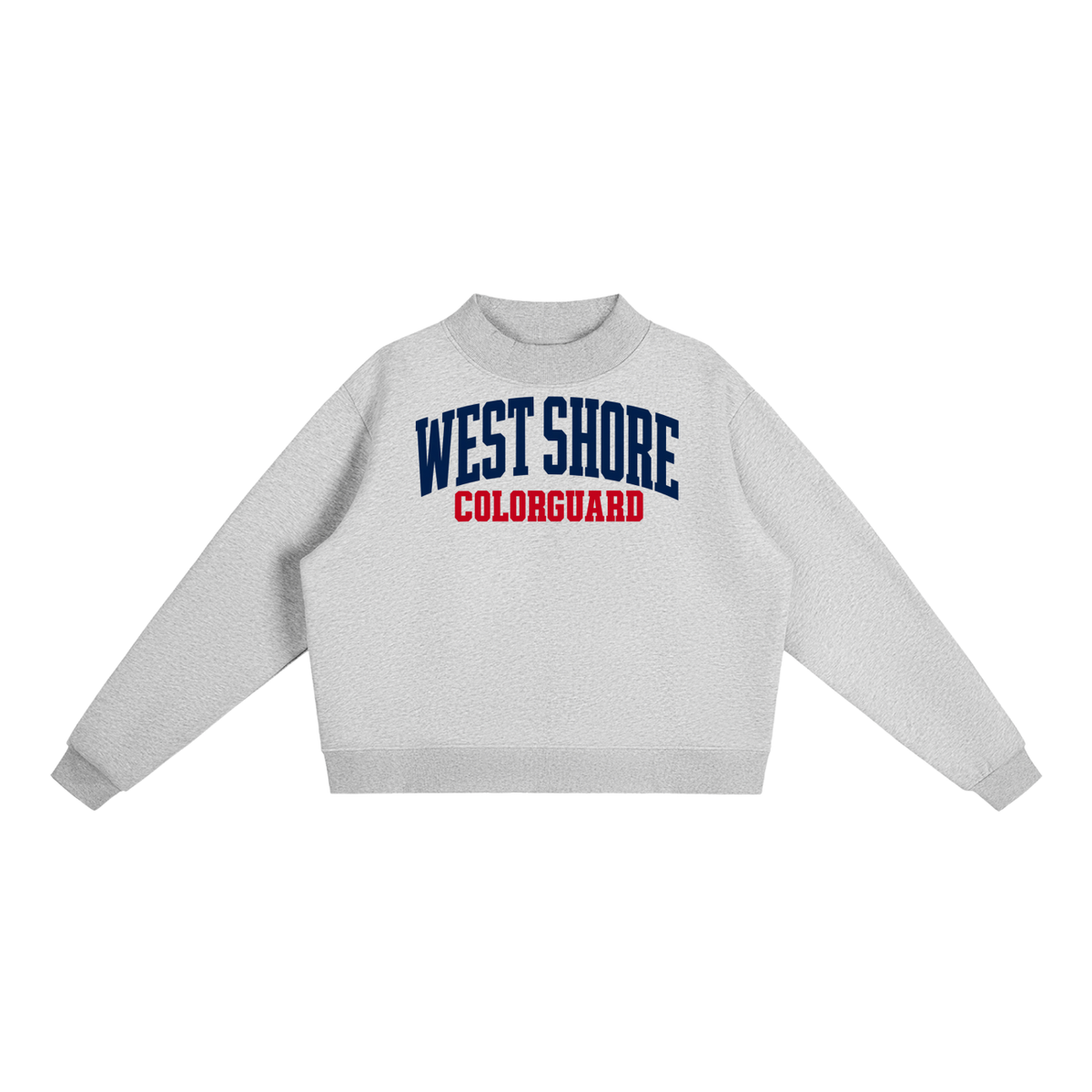 Basic 1 West Shore Essential Fleece Mock-Neck Crew Sweatshirt (printed)