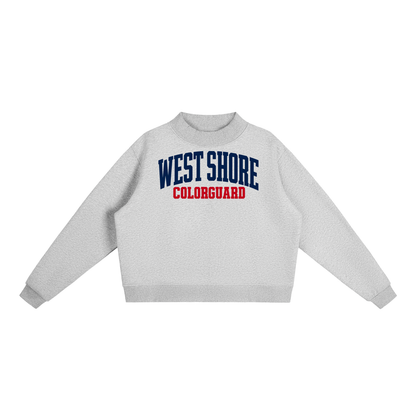 Basic 1 West Shore Essential Fleece Mock-Neck Crew Sweatshirt (printed)