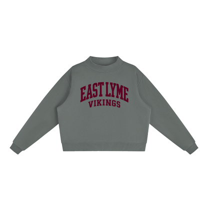 Basic 2 East Lyme Essential Fleece Mock-Neck Crew Sweatshirt (printed)