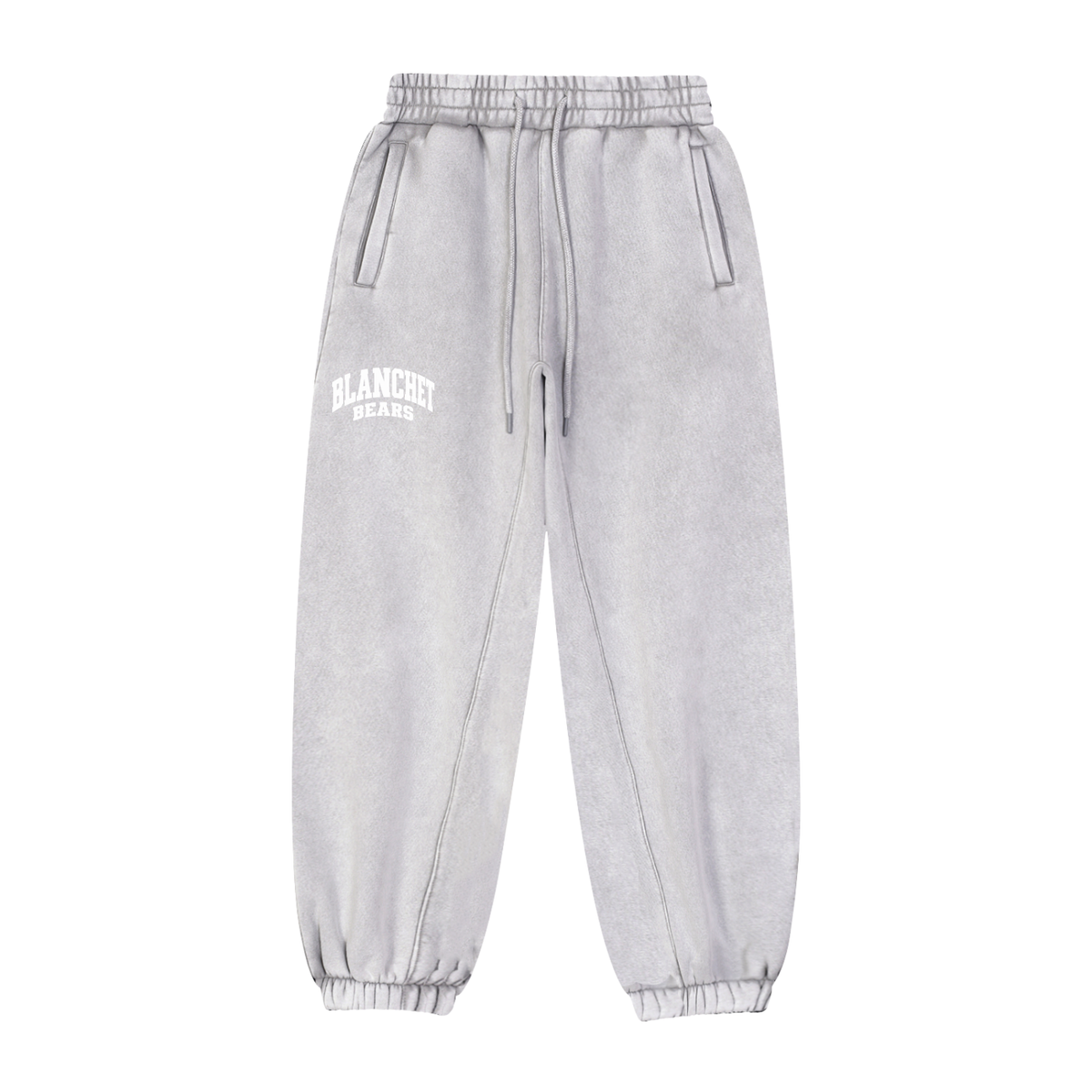 Basic 2 White Blanchet Fleeced Jogger Sweatpants