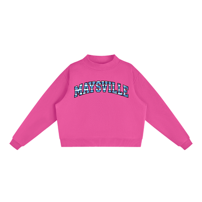 Striped Maysville Essential Fleece Mock-Neck Crew Sweatshirt