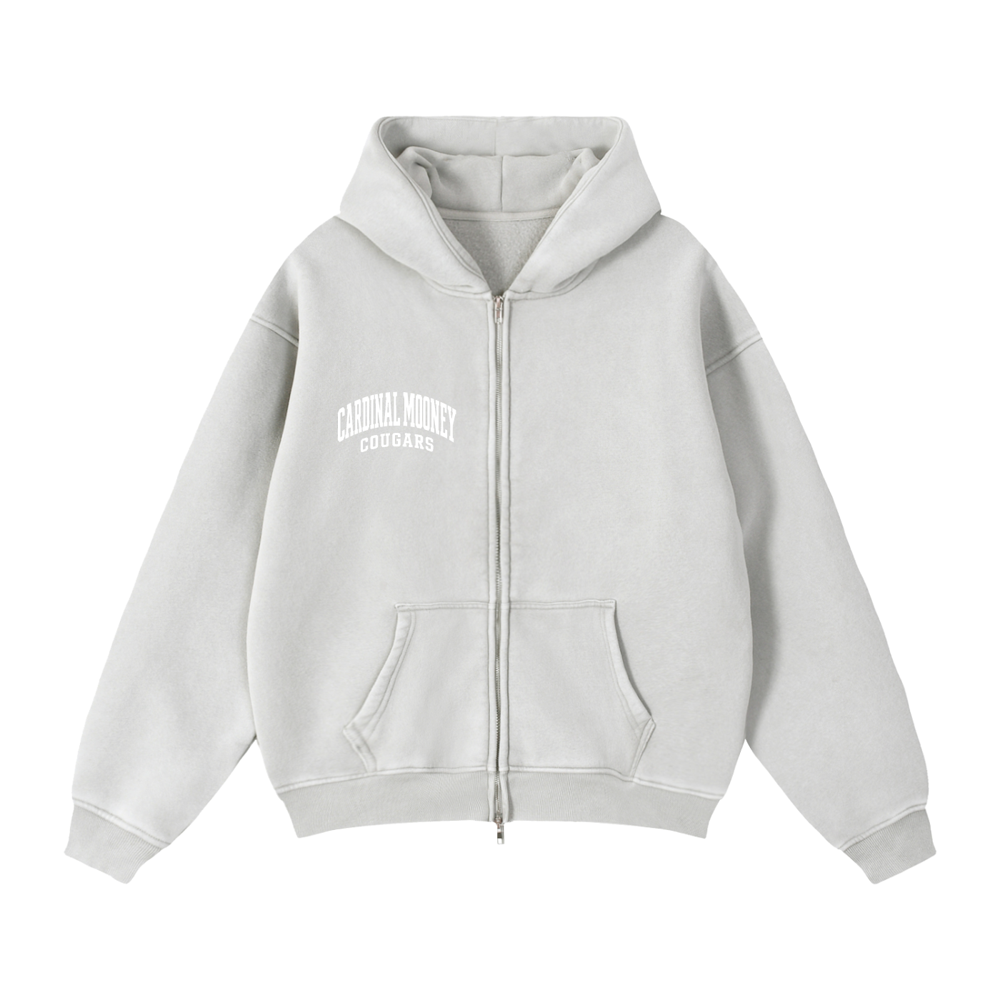 Zip-Through Boxy Fleece Hoodie