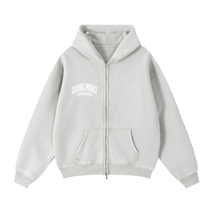 Zip-Through Boxy Fleece Hoodie