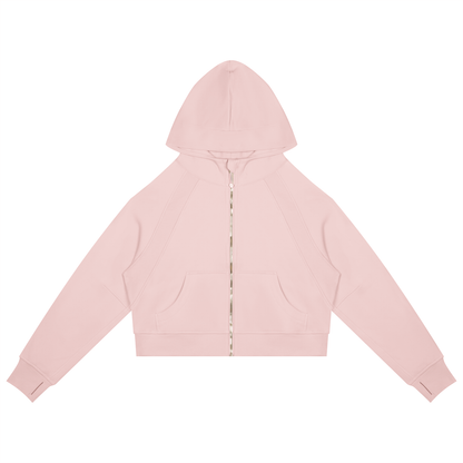 Cropped Zip-Through Hoodie