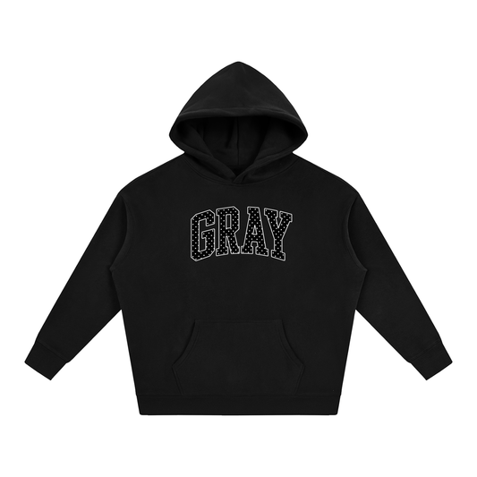 Polka Dot Gray Oversize Fleeced Hoodie