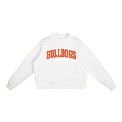 Basic 1 Green Bulldogs Essential Fleece Mock-Neck Crew Sweatshirt