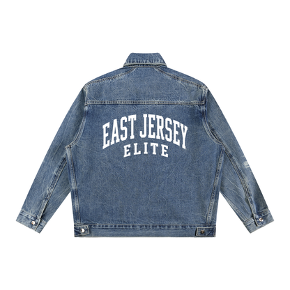 Vintage Wash Zip Up Denim Jacket