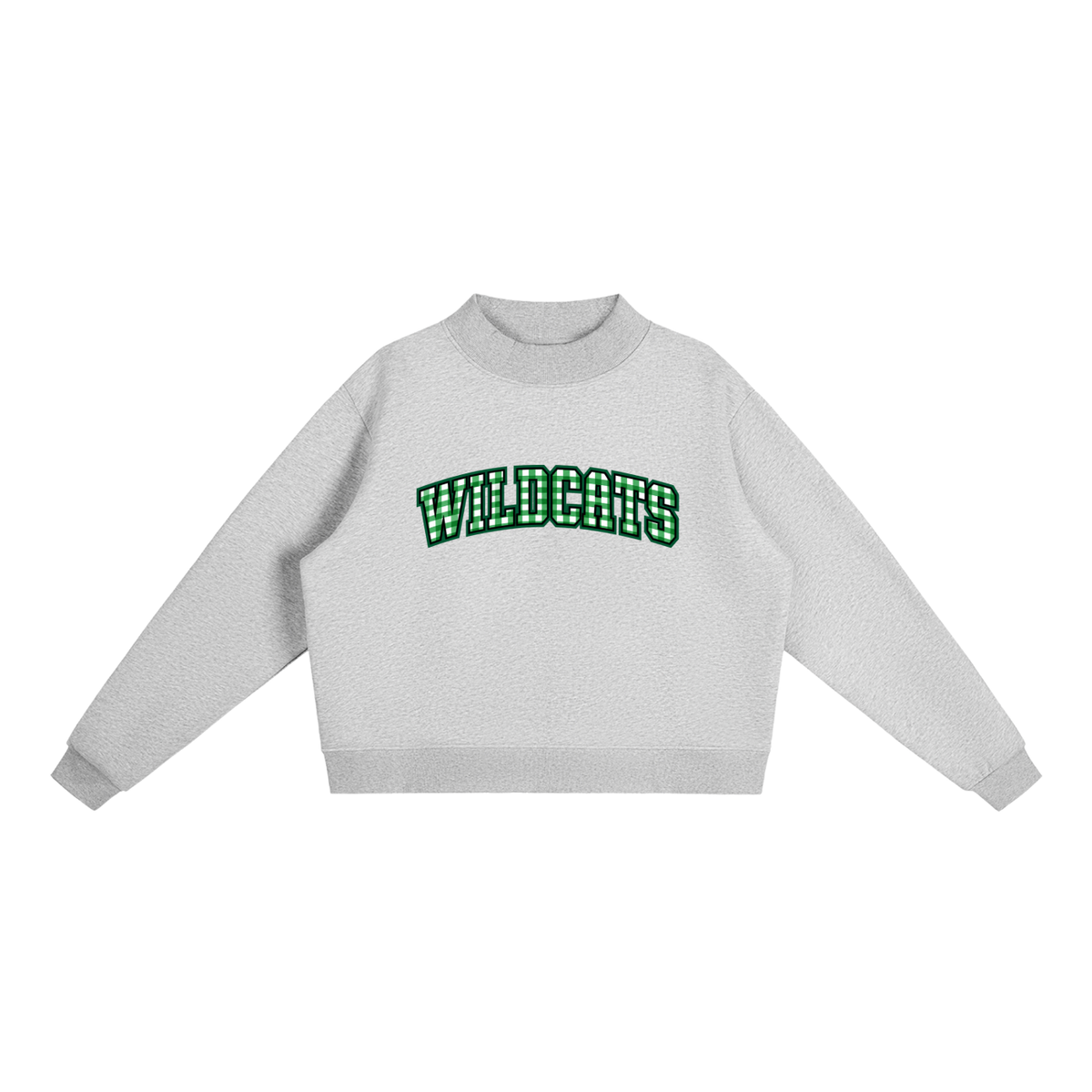 Gingham Gladeville Essential Fleece Mock-Neck Crew Sweatshirt (printed)