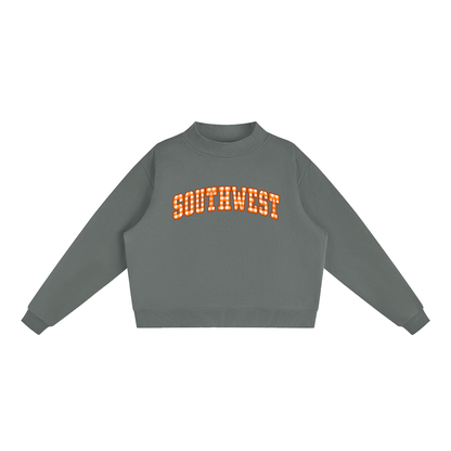 Essential Fleece Mock-Neck Crew Sweatshirt
