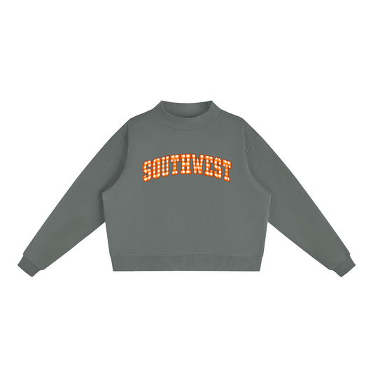 Essential Fleece Mock-Neck Crew Sweatshirt