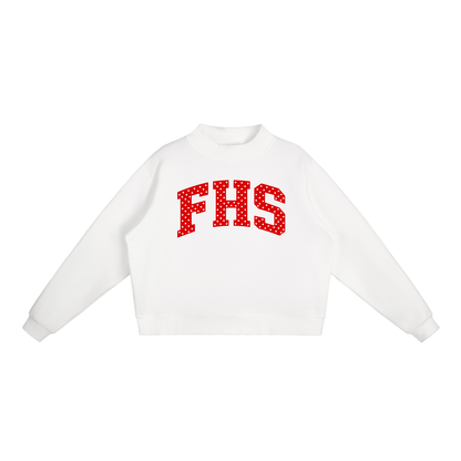Polka Dot Fitch Essential Fleece Mock-Neck Crew Sweatshirt (printed)
