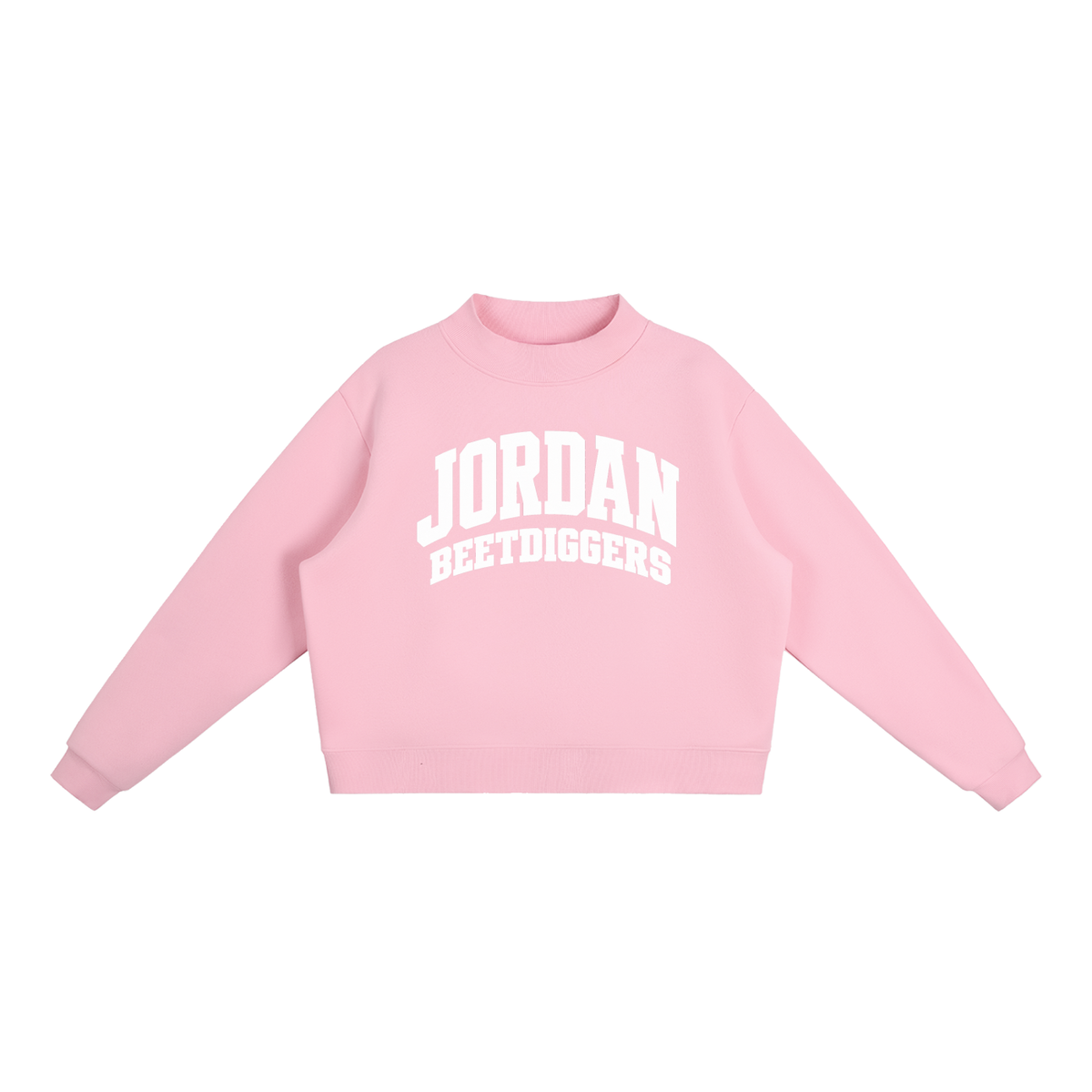Basic 2 White Jordan Essential Fleece Mock-Neck Crew Sweatshirt (printed)