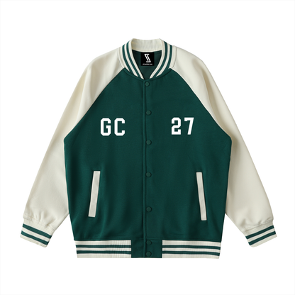 Two Tone Raglan Sleeve Varsity Jacket