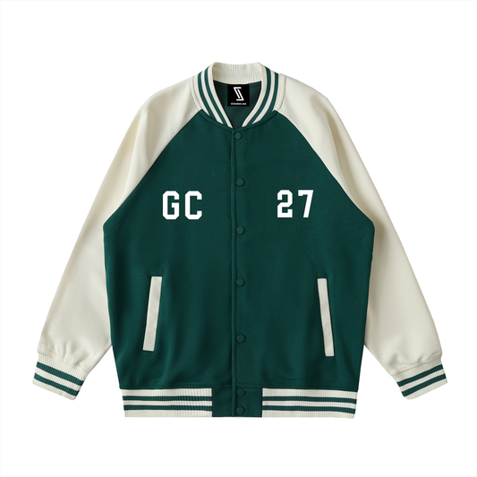 Two Tone Raglan Sleeve Varsity Jacket