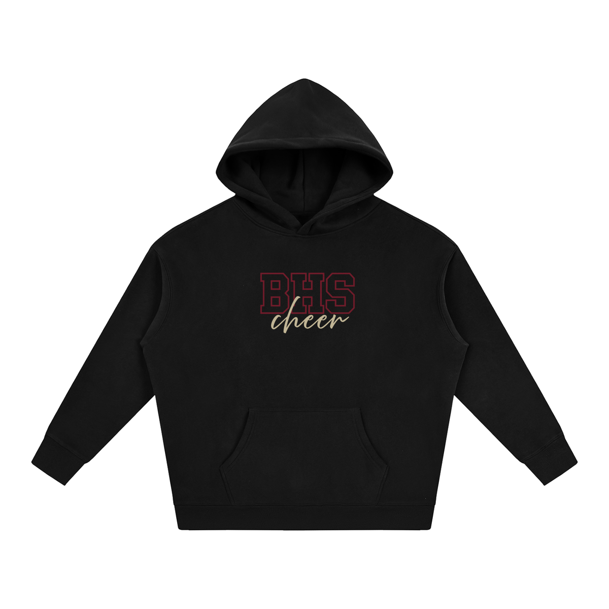 Cursive Front Bellflower Oversize Fleeced Hoodie