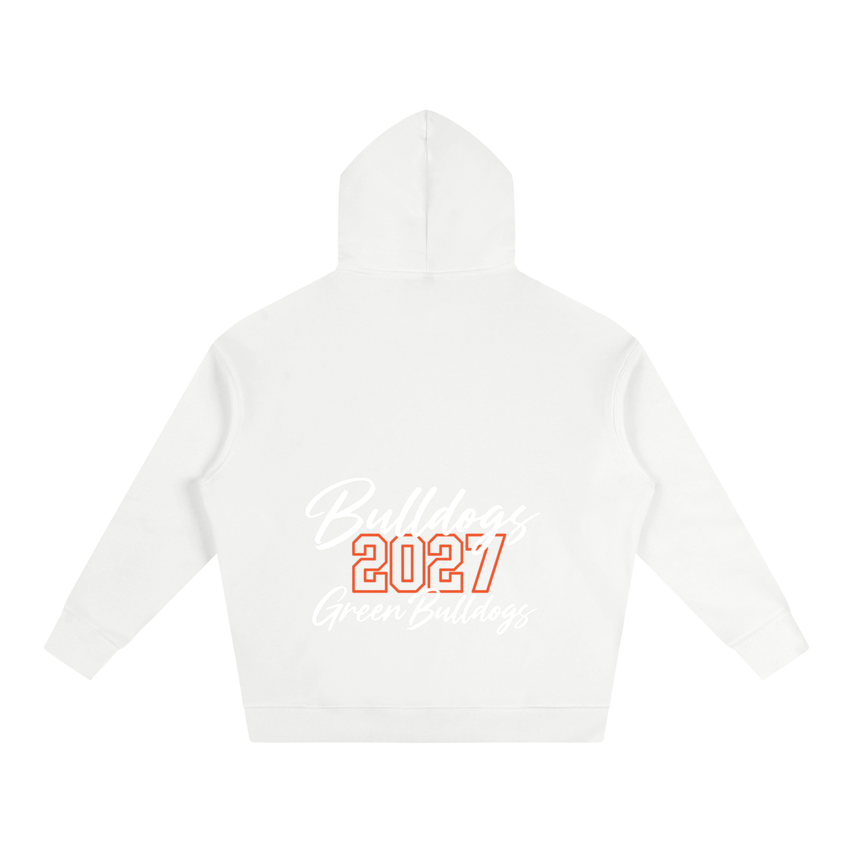 Cursive Front Green Bulldogs Oversize Fleeced Hoodie