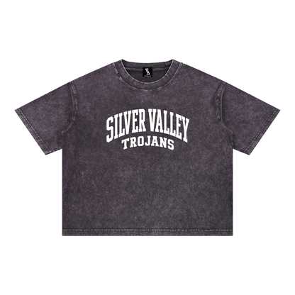 Basic 2 White Silver Valley Mineral Wash Boxy Cotton T-Shirt