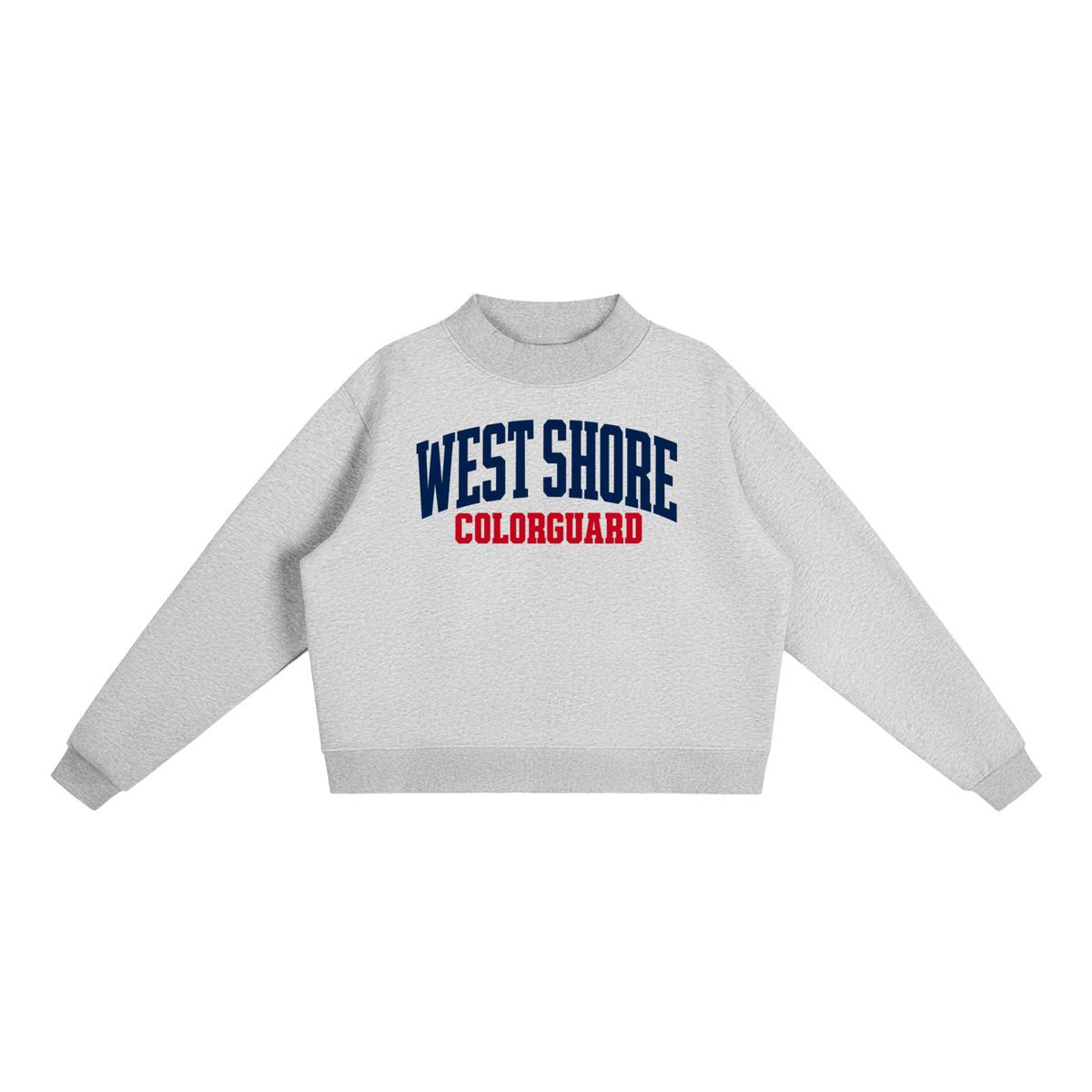 Basic 1 West Shore Essential Fleece Mock-Neck Crew Sweatshirt (printed)