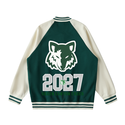 Two Tone Raglan Sleeve Varsity Jacket