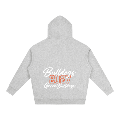 Cursive Front Green Bulldogs Oversize Fleeced Hoodie