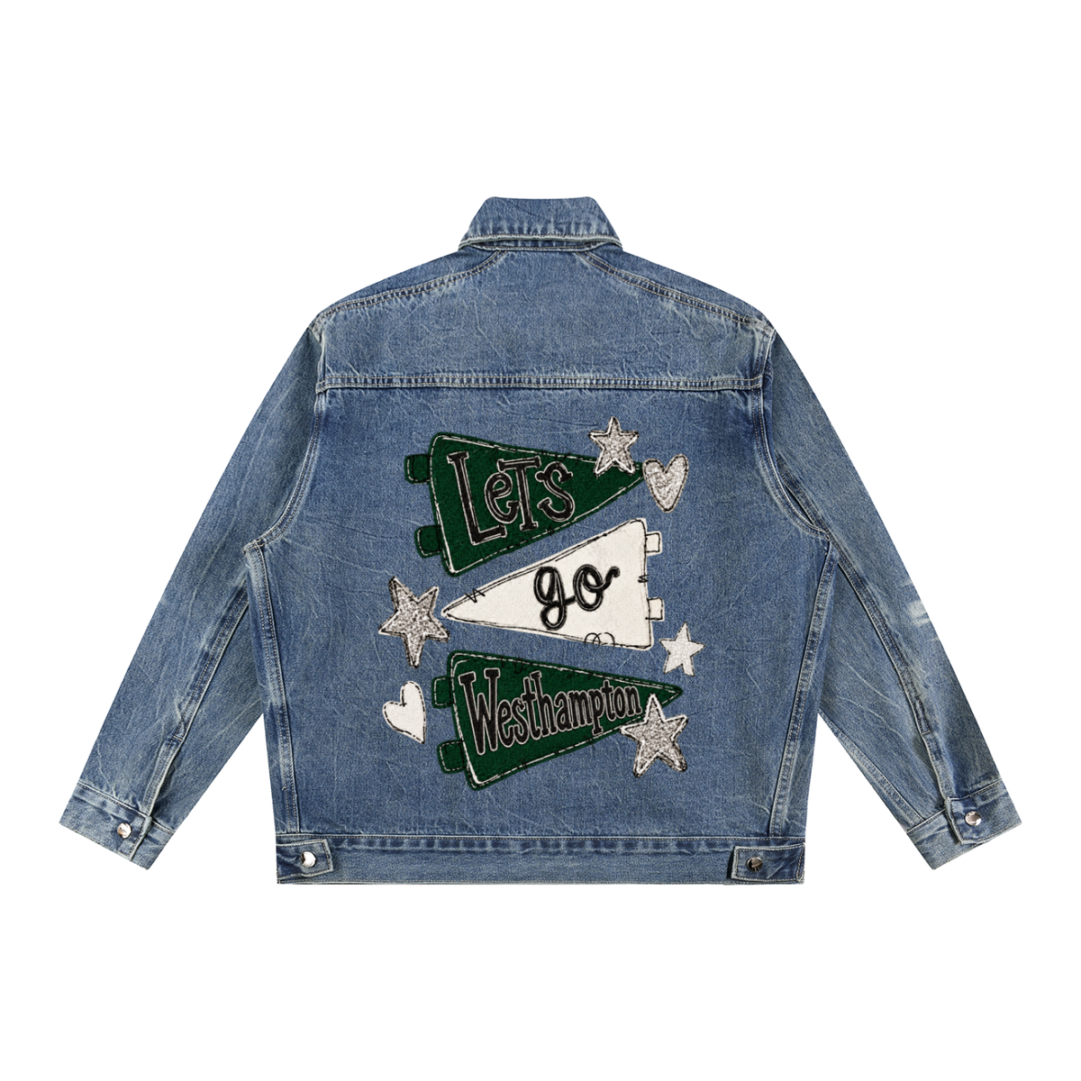 Lets Go Westhampton Vintage Wash Zip Up Denim Jacket