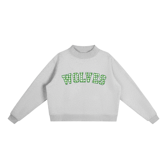 Essential Fleece Mock-Neck Crew Sweatshirt