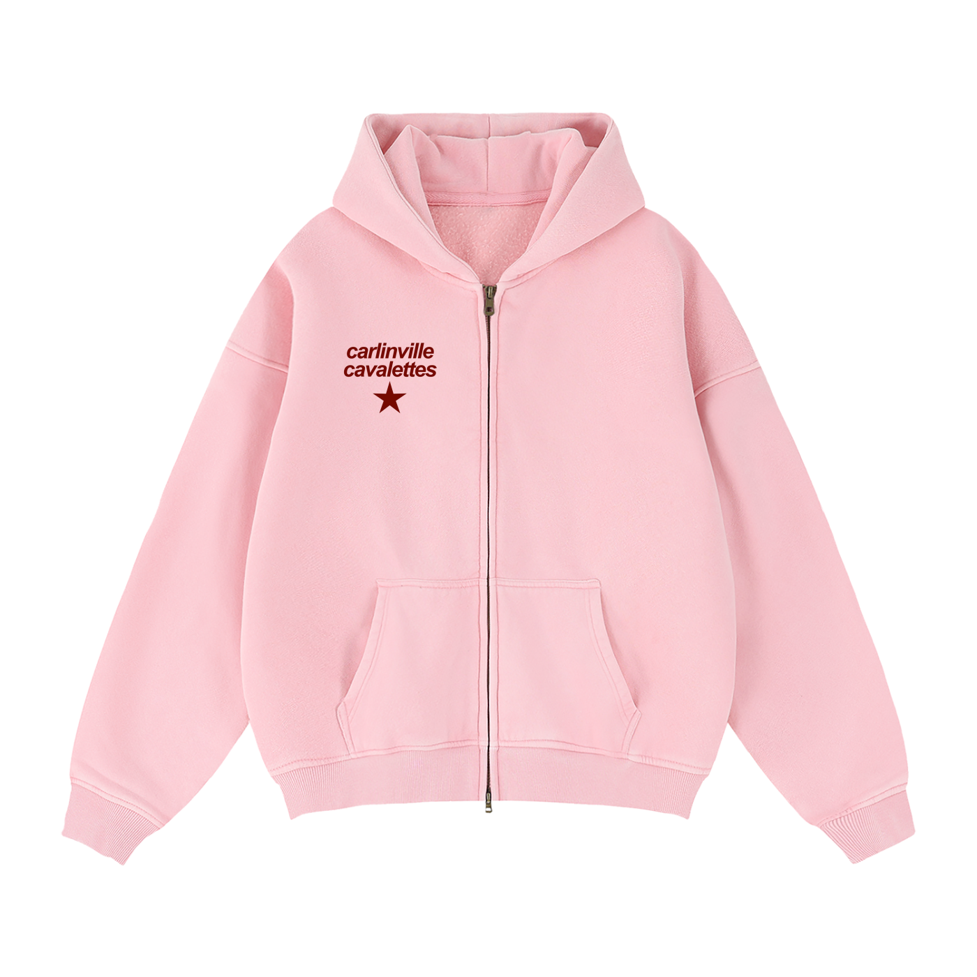 Pink Star Zip Up Hoodie