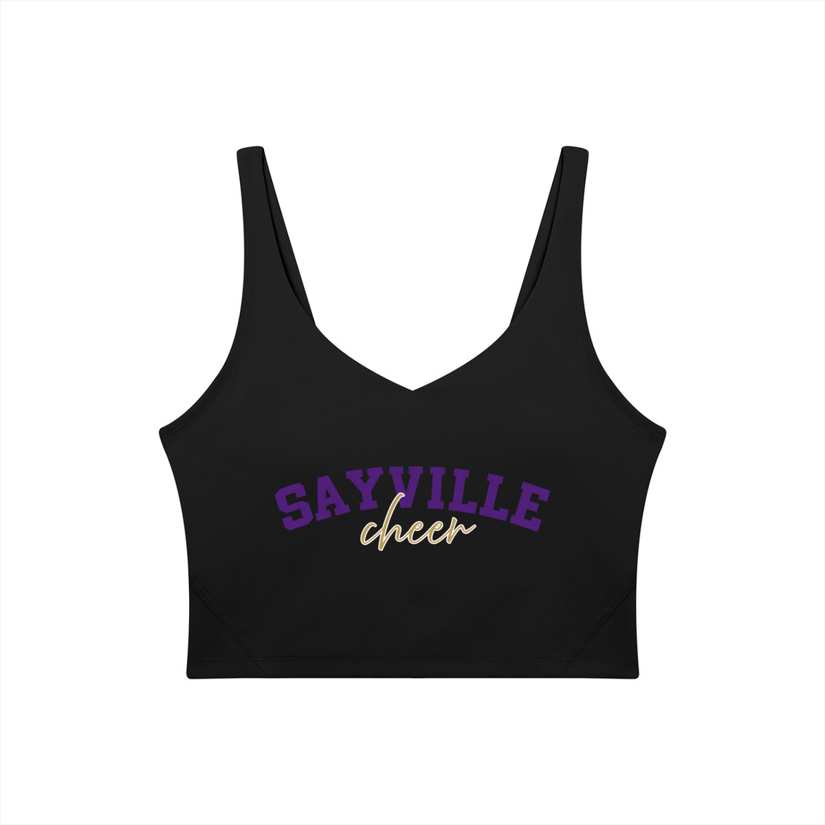 Cursive Sayville Women's V-Neck Yoga Sports Bra
