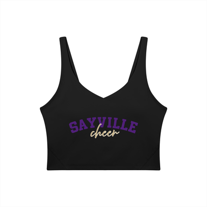 Cursive Sayville Women's V-Neck Yoga Sports Bra
