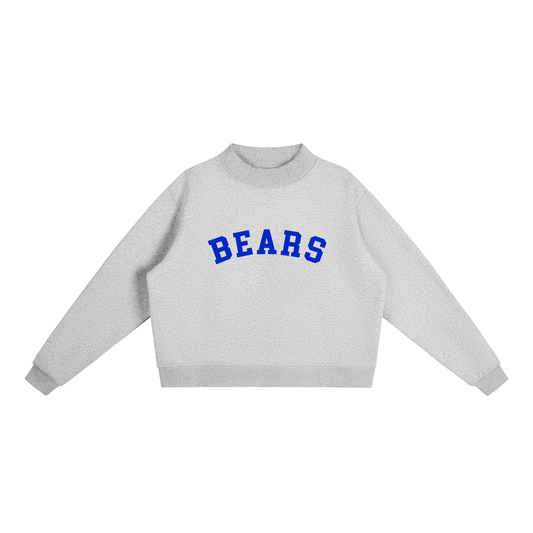 Essential Fleece Mock-Neck Crew Printed Sweatshirt