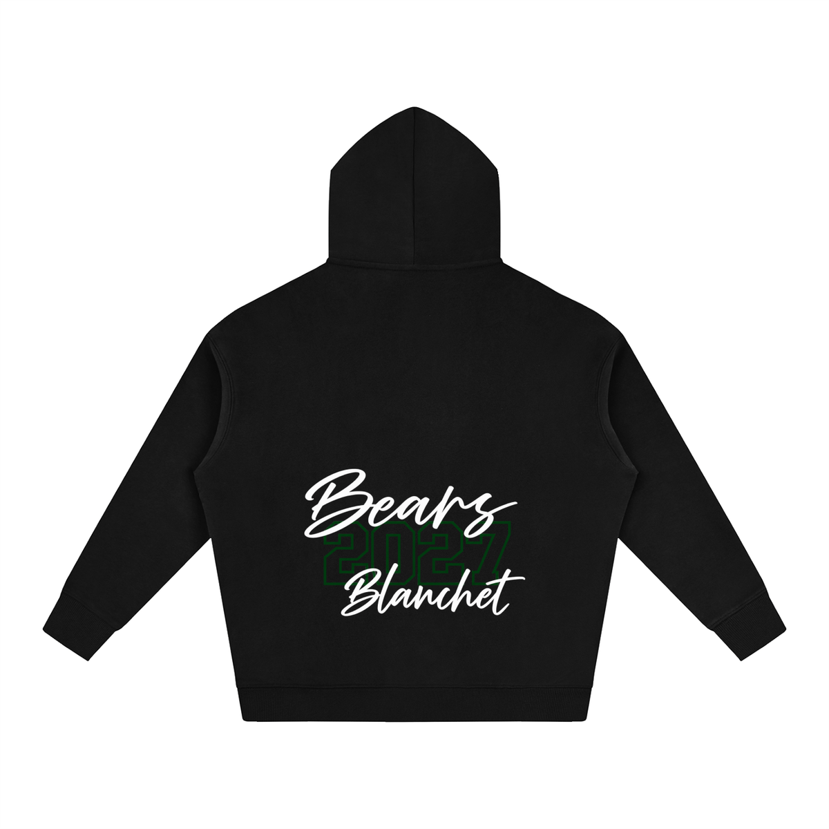 Cursive Front Blanchet Oversize Fleeced Hoodie