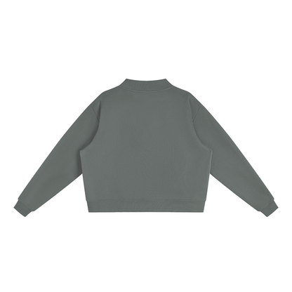 Essential Fleece Mock-Neck Crew Sweatshirt