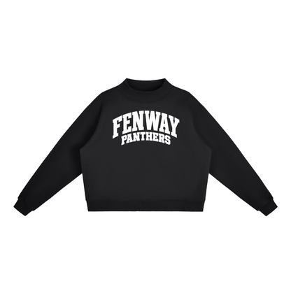 Basic 2 White Fenway Essential Fleece Mock-Neck Crew Sweatshirt (printed)