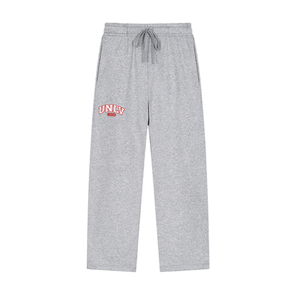 Solid Color Straight-Leg Sweatpants