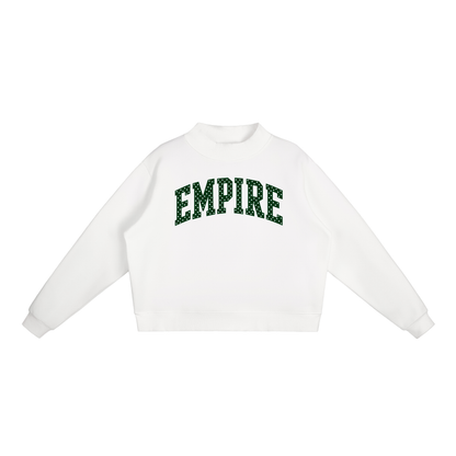 Polka Dot Empire Essential Fleece Mock-Neck Crew Sweatshirt (printed)